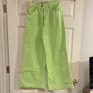 Urban Outfitters High-Rise Wide Leg Jeans in Lime